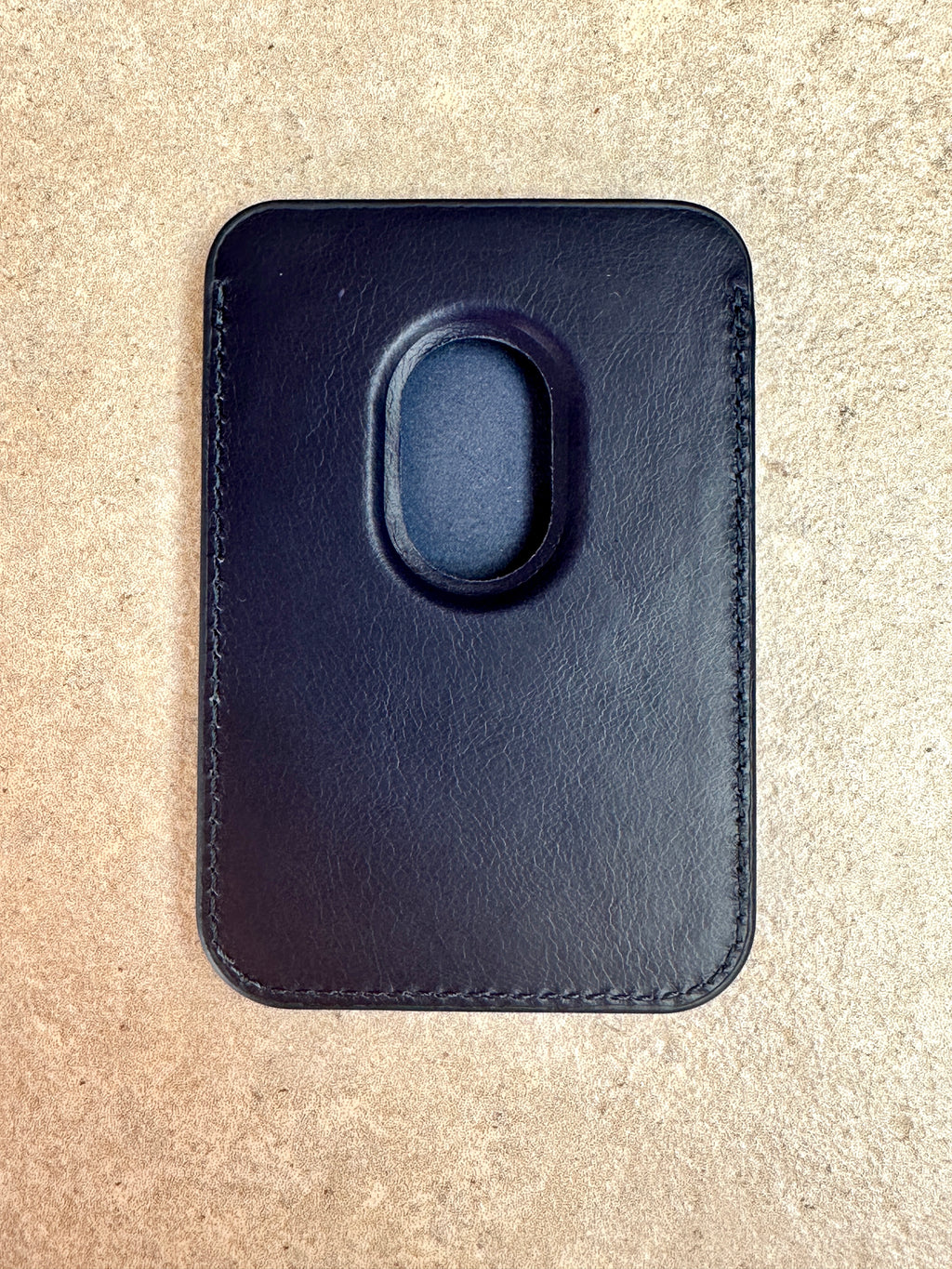 Navy Blue Leather MagSafe Card Holder