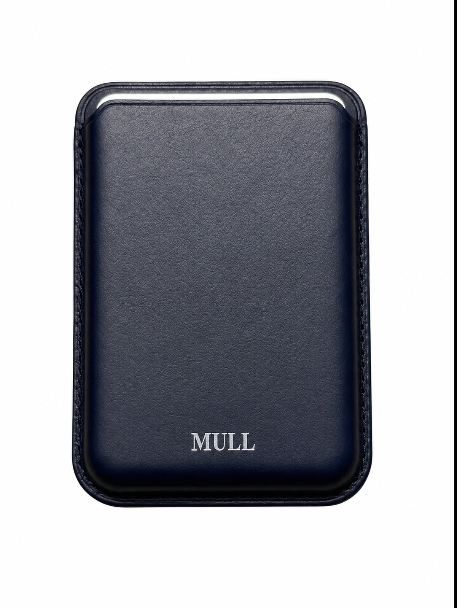 Navy Blue Leather MagSafe Card Holder